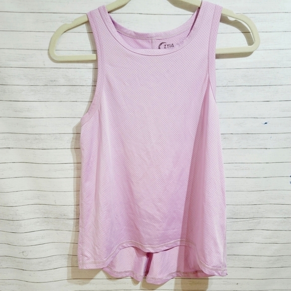 ZYIA LAVENDER MESH TANK TOP W CUTOUT BACK DETAIL, SZ SMALL - Picture 1 of 5